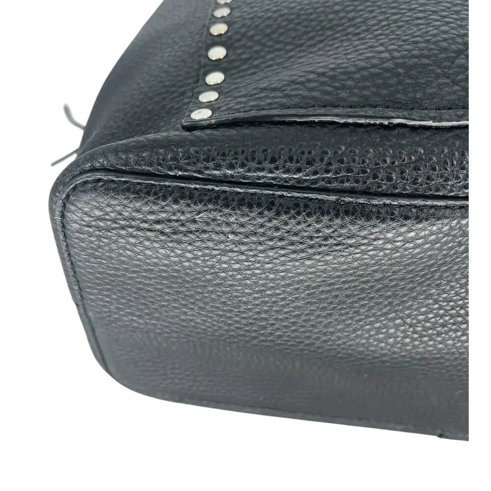 Rebecca Minkoff Unlined Front Pocket Leather Tote Black Studded